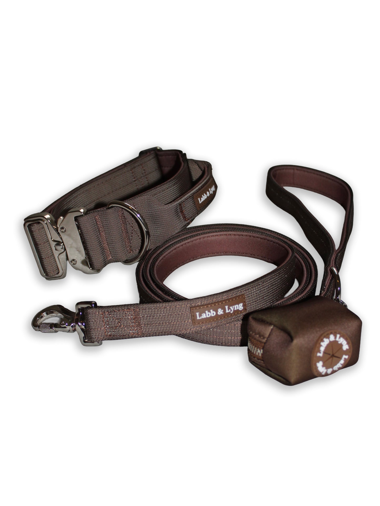 Solid Halsbånd- og linesett - Jordbrun